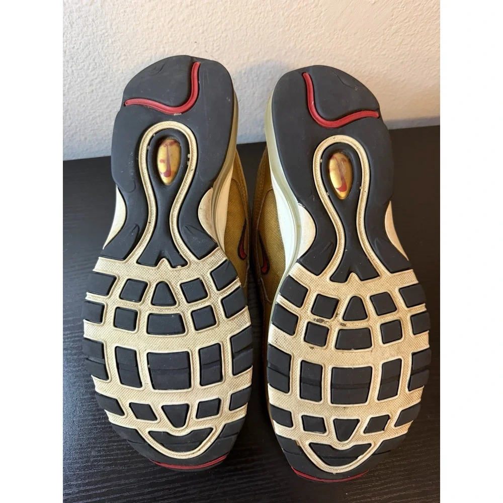 Men's Nike Air Max 97 OG Metallic Gold Golden Bullet Shoes Size 12 (DM0028-700)